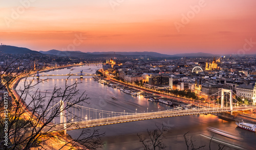 Photography Budapest Panorama sunset - Hungary - View from the citadella
