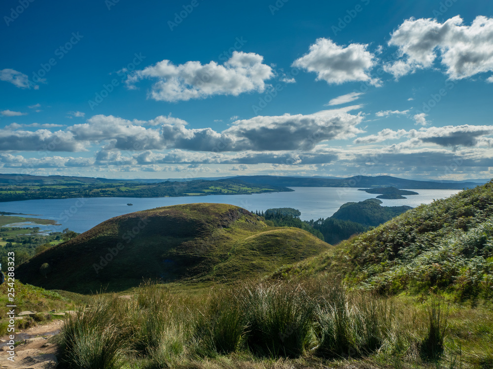 overview at beautiful lake (loch lomond) overview at beautiful lake (loch lomond)