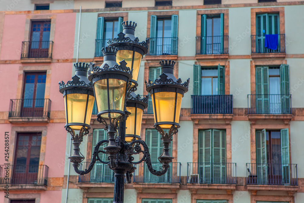 street lamps on the Rambla in Barcelona 