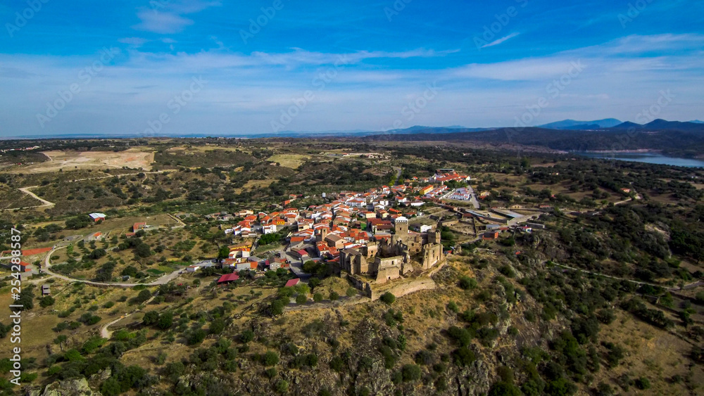 Extremadura.Aerial view in Belvis de Monroy. Caceres. Spain. Drone Photo