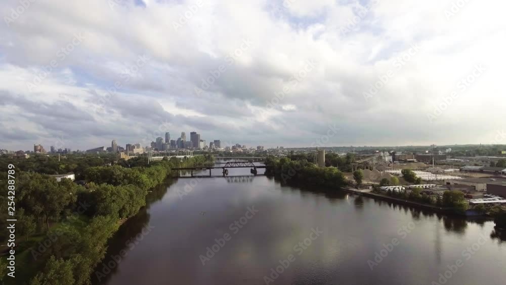 Mississippi River with Minneapolis Skyline Mississippi River with Minneapolis Skyline