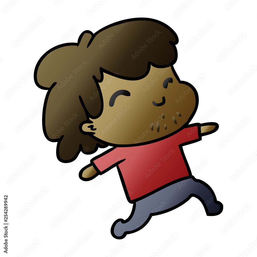 gradient cartoon kawaii boy with stubble gradient cartoon kawaii boy with stubble
