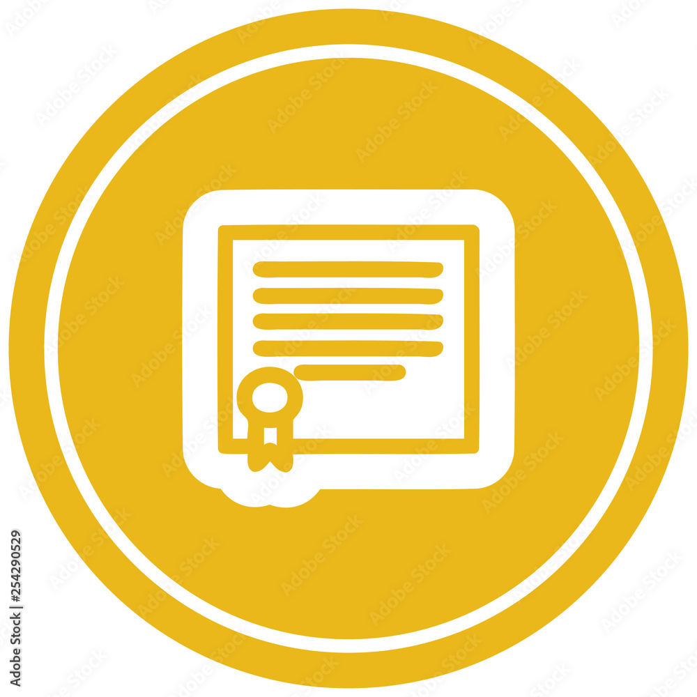 diploma certificate circular icon diploma certificate circular icon