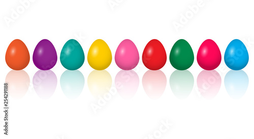 Colorful easter eggs isolated on white background. Vector illustration