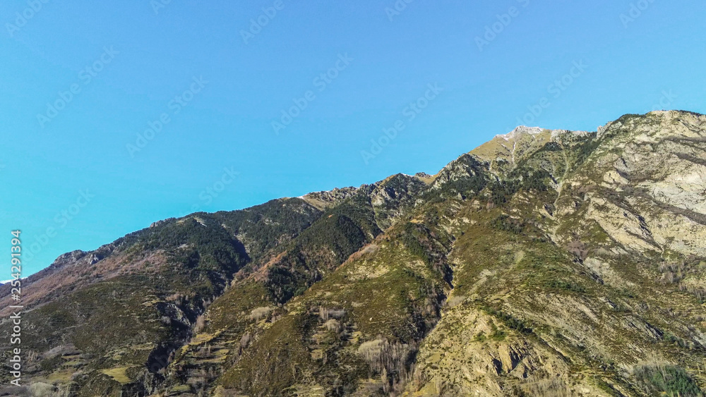 Fototapeta premium Huesca. Aerial view in Benasque. Aragon. Spain. Drone Photo
