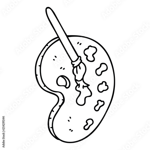 quirky line drawing cartoon art pallette
