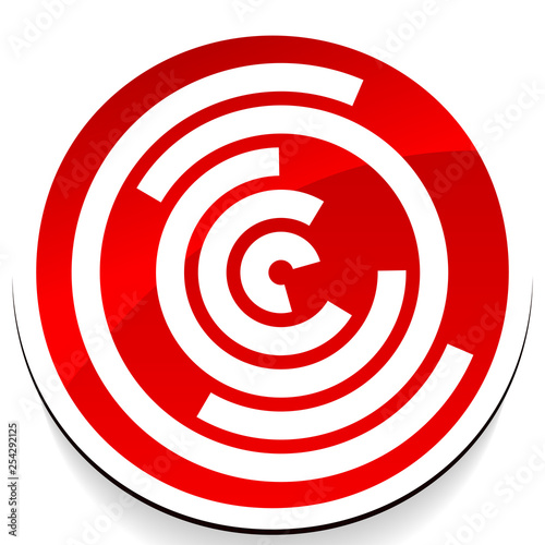 Concentric random circles icon. Ripple effect, cyclical radial lines icon