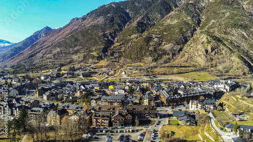 Huesca. Aerial view in Benasque. Aragon. Spain. Drone Photo photo