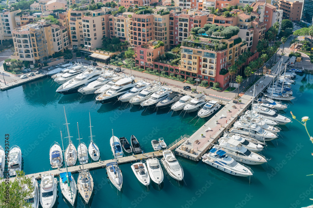 Aerial view of the Fontvieille Harbour and residence