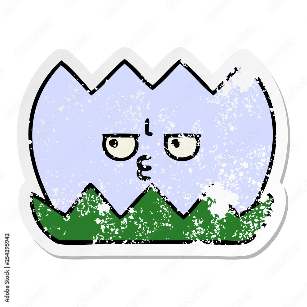 distressed sticker of a cute cartoon water lilly