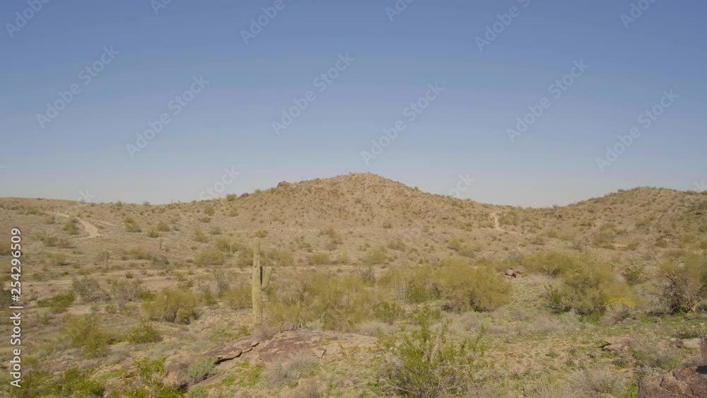 View of south mountains hiking and biking trails in Phoenix, Arizona. View of south mountains hiking and biking trails in Phoenix, Arizona.