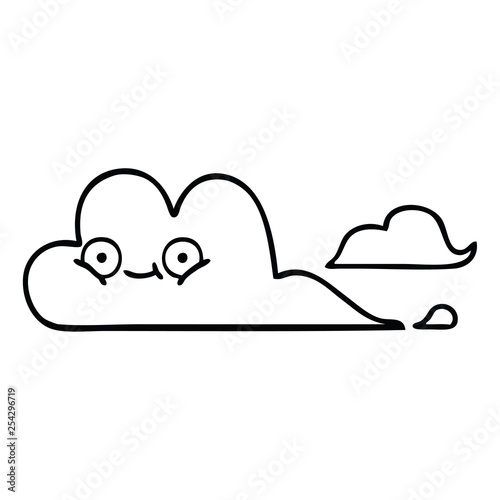 line drawing cartoon storm cloud
