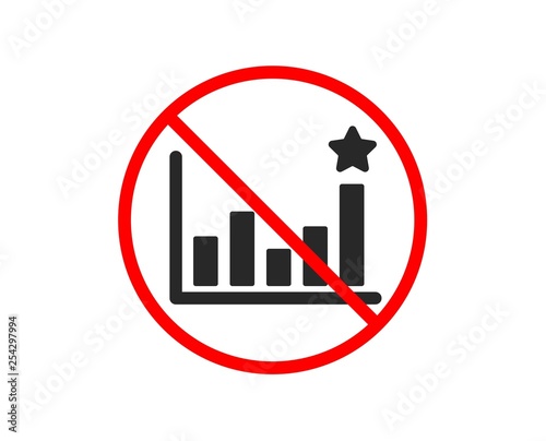 No or Stop. Efficacy icon. Business chart sign. Analysis graph symbol. Prohibited ban stop symbol. No efficacy icon. Vector