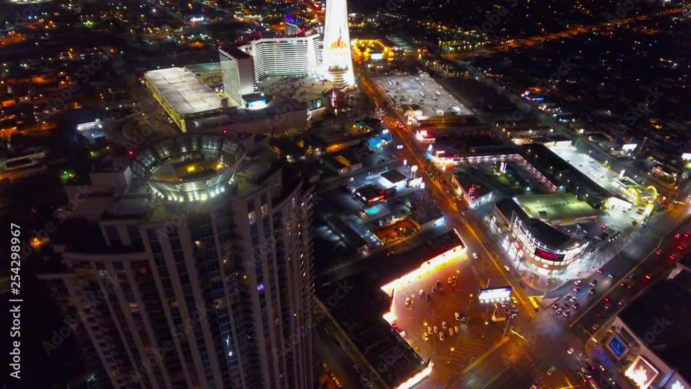 Las Vegas. Beautiful Building At Night. Aerial View. Las Vegas. Beautiful Building At Night. Aerial View.