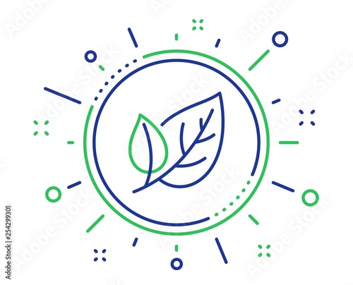 Leaves line icon. Nature plant leaf sign. Environmental care symbol. Quality design elements. Technology leaf button. Editable stroke. Vector