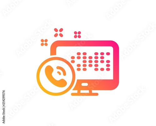 Web call center service icon. Phone support sign. Feedback symbol. Classic flat style. Gradient web call icon. Vector