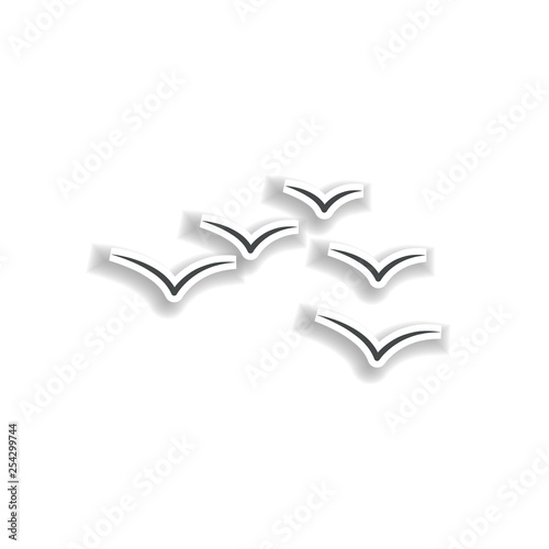 migration of geese colored hand drawn icon. Element of autumn icon for mobile concept and web apps. Hand drawn colored migration of geese can be used for web and mobile on white bakgorund