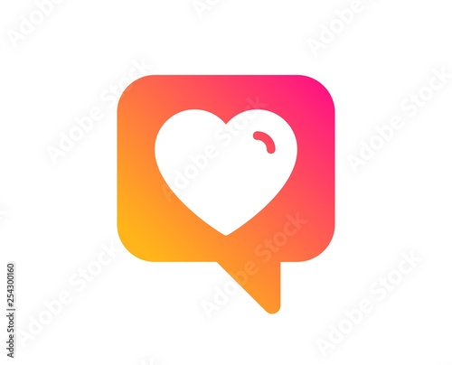 Heart icon. Favorite like sign. Positive feedback symbol. Classic flat style. Gradient heart icon. Vector