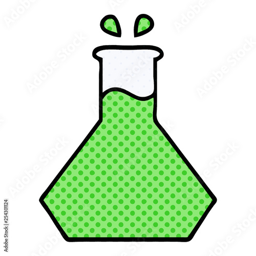 comic book style cartoon science experiment