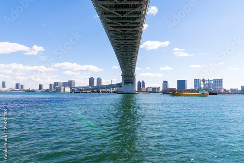 東京　レインボーブリッジの風景  view of tokyo rainbowbridge photo