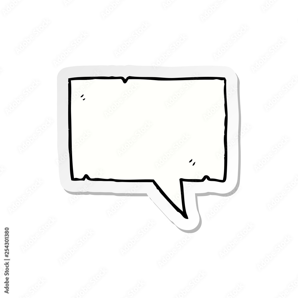 sticker of a cartoon speech bubble sticker of a cartoon speech bubble