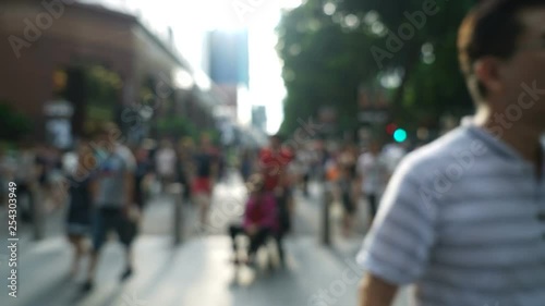 Wallpaper Mural Time lapse of blurred pedestrians, on a busy day Torontodigital.ca