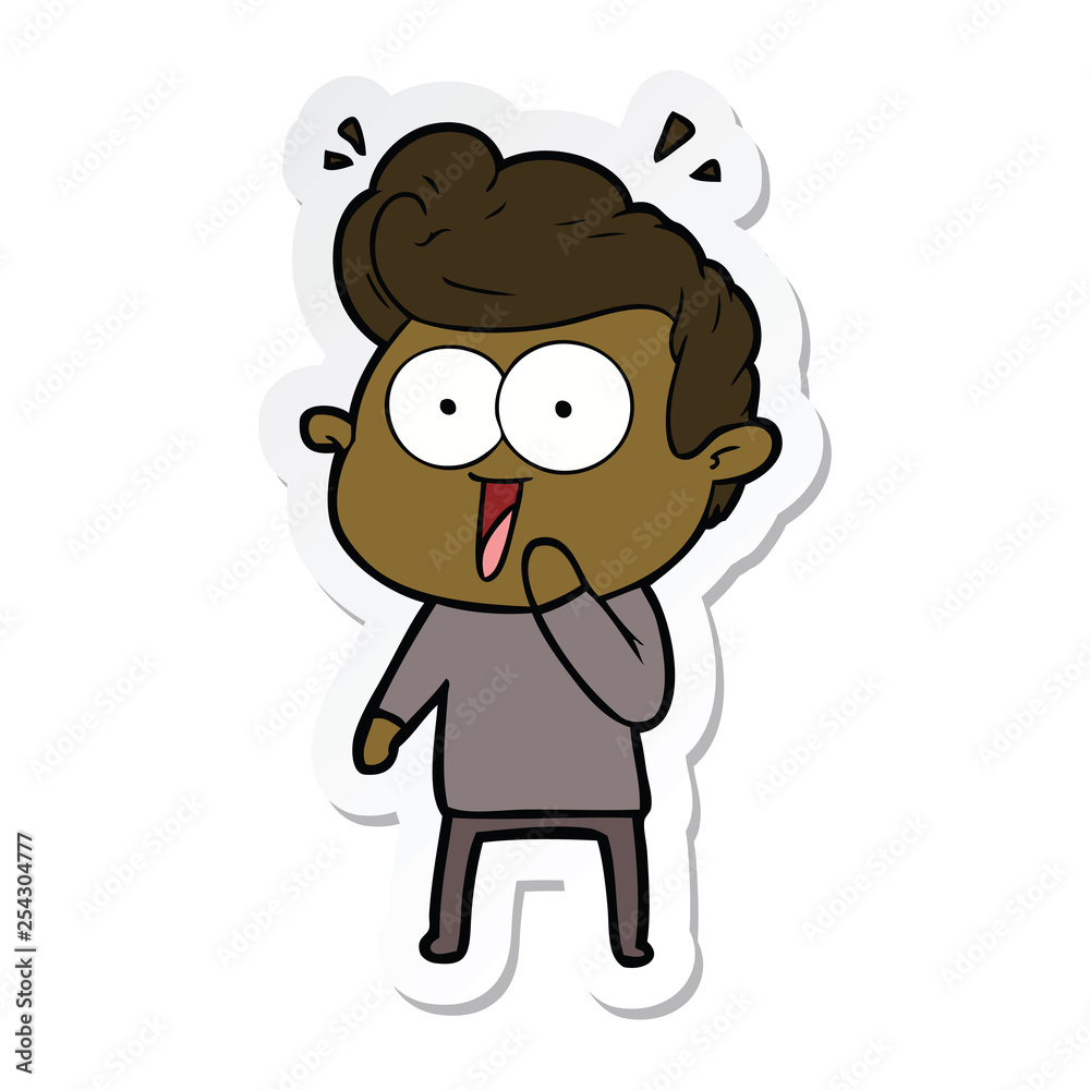 sticker of a cartoon man sticker of a cartoon man
