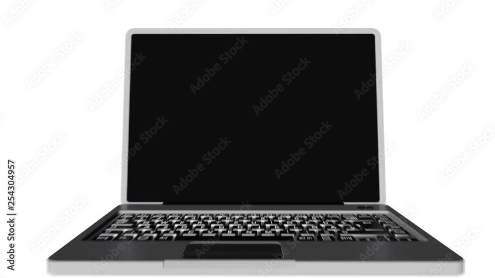 Animation of a laptop getting closer to the screen. Animation of a laptop getting closer to the screen.