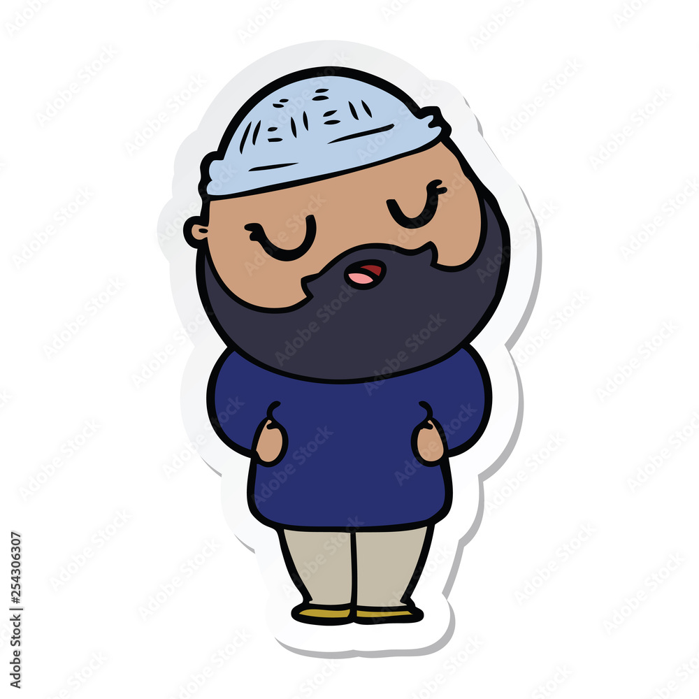 sticker of a cartoon man with beard sticker of a cartoon man with beard