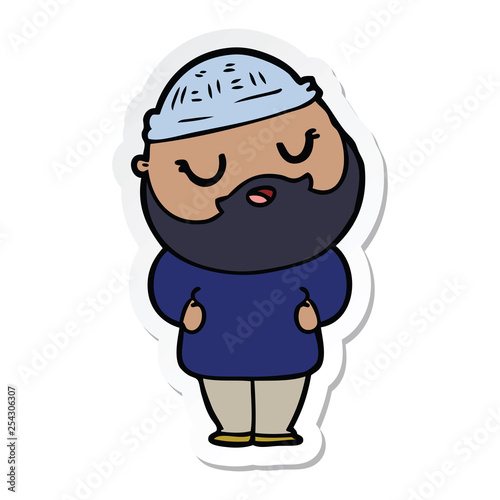 sticker of a cartoon man with beard