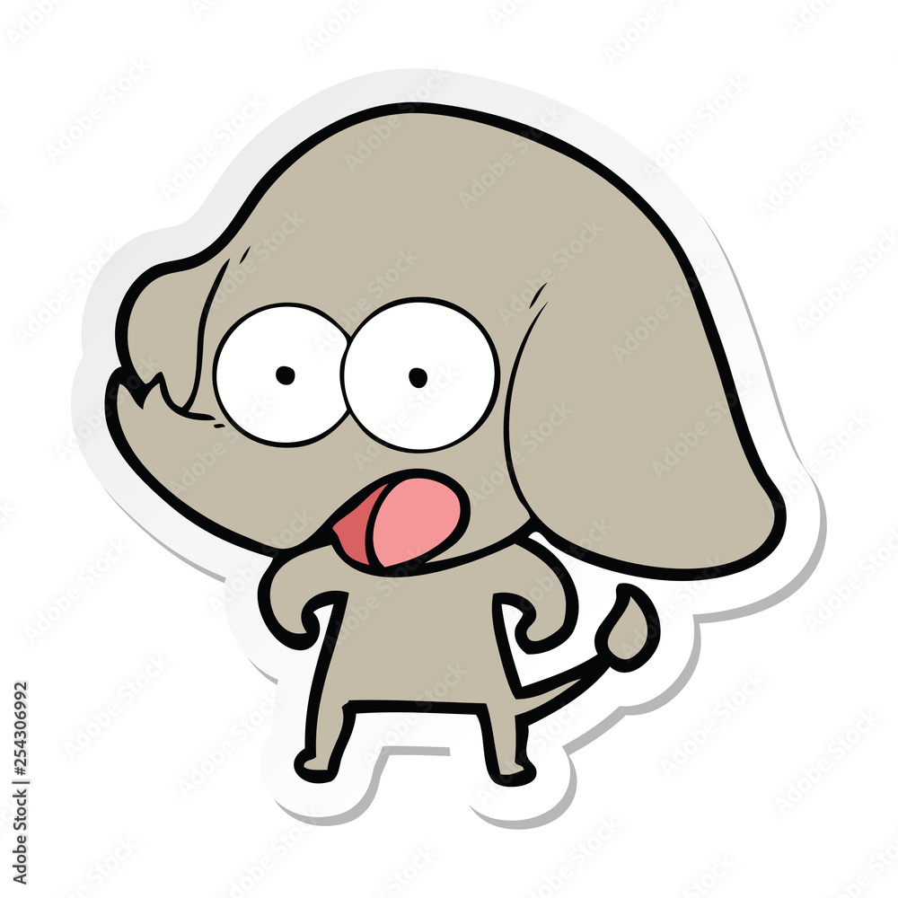 sticker of a cute cartoon elephant sticker of a cute cartoon elephant