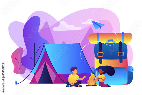 Summer camp concept vector illustration.