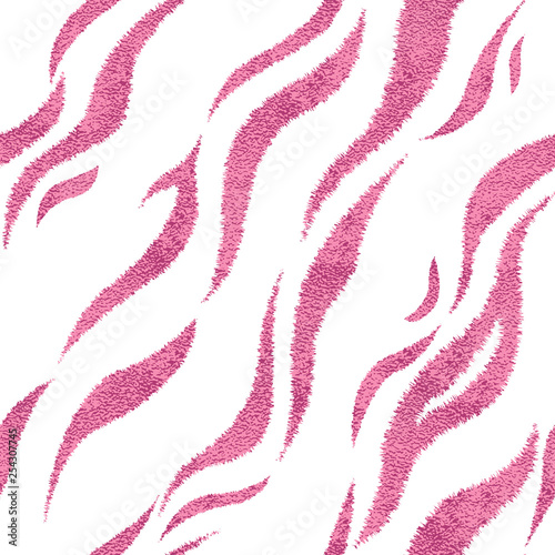Seamless pink tiger skin pattern. Glamorous tiger skin print, texture, background.