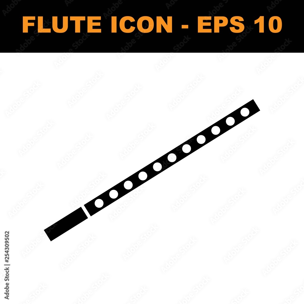 Simple flute icon. EPS 10. - vector
