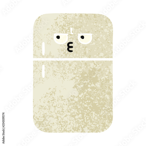 retro illustration style cartoon fridge freezer