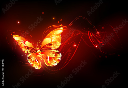 Flying fire butterfly