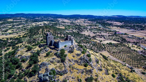Extremadura. Aerial view in Burguillos del Cerro. Spain. Drone Photo