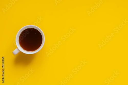 minimalistic design yellow coffee copy space b