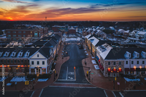 Aerial of Sunrise in Plainsboro New Jersey