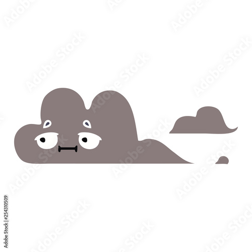 flat color retro cartoon storm cloud