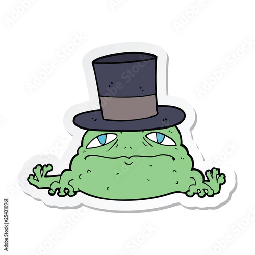 sticker of a cartoon rich toad