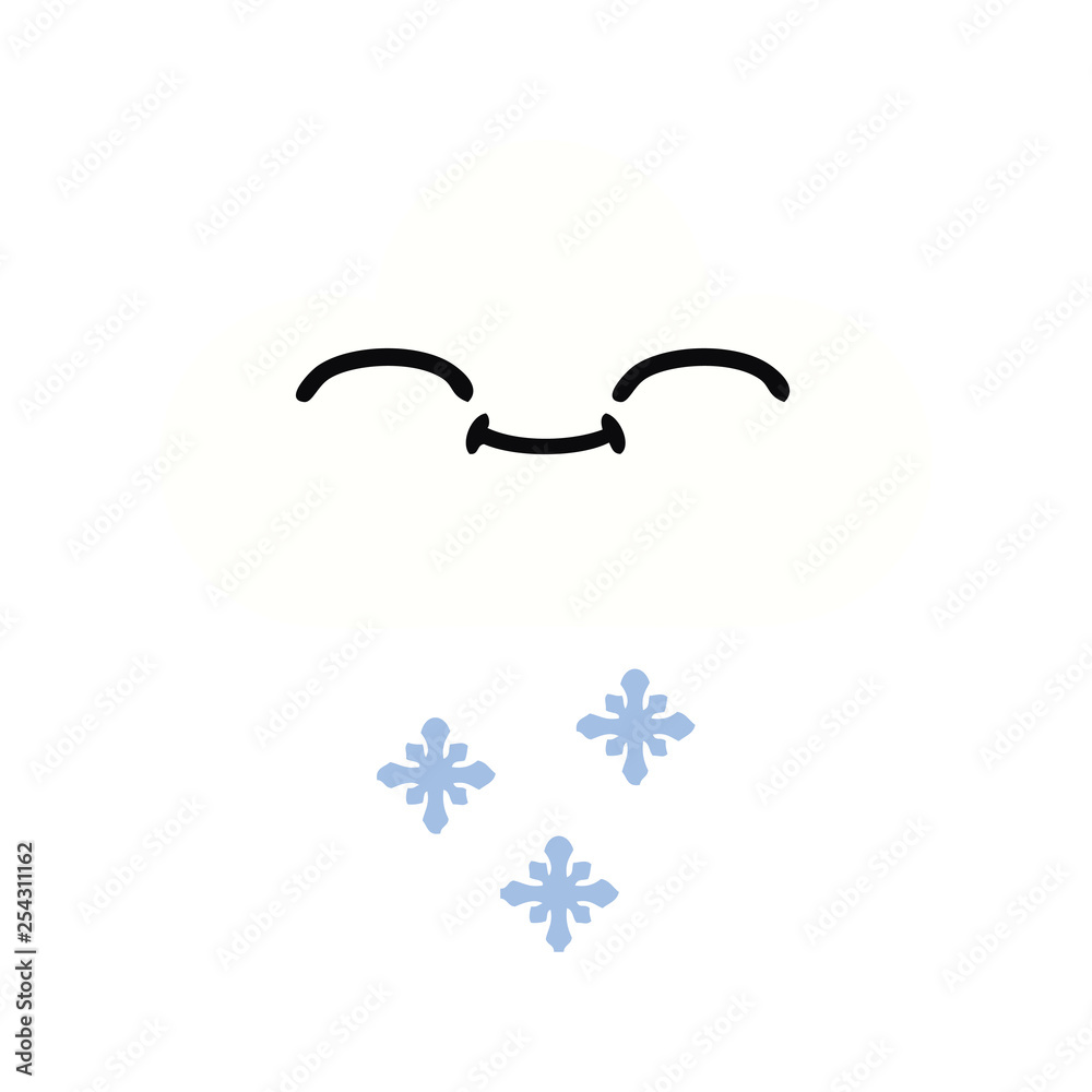flat color retro cartoon snow cloud flat color retro cartoon snow cloud