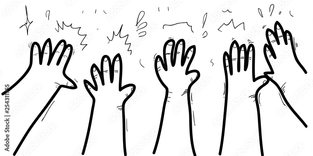 custom made wallpaper toronto digitalhand applause doodle sketch