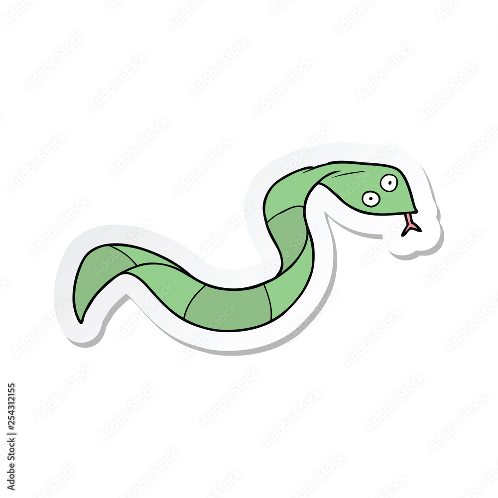 Fototapeta premium sticker of a cartoon snake