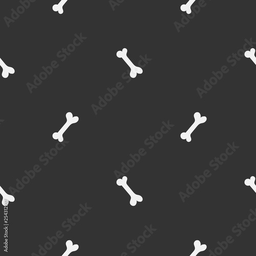 Black and white pattern. Seamless pattern with bones for pets or bones from the trash