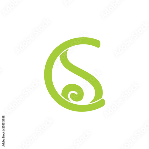 letters cs simple linked logo vector