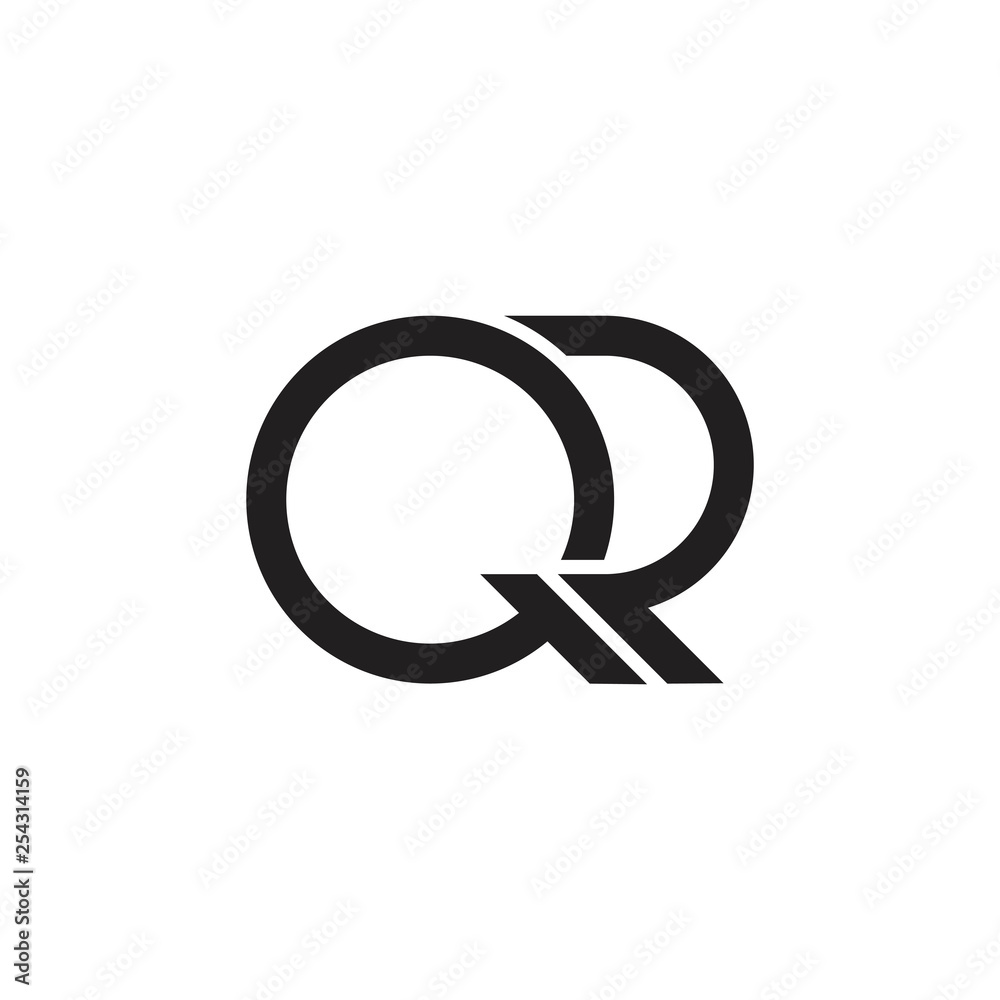 letters qr simple geometric line logo vector letters qr simple geometric line logo vector