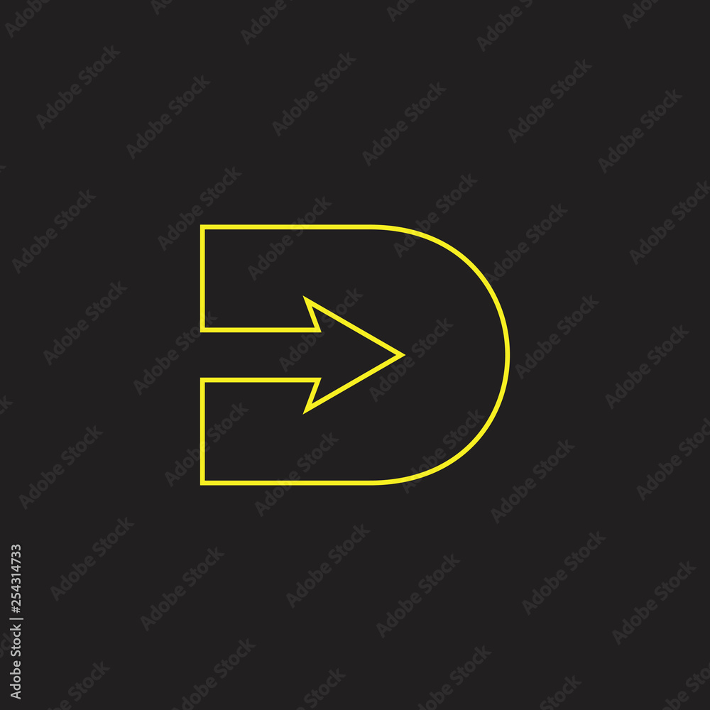 letter d arrow thin line logo vector letter d arrow thin line logo vector