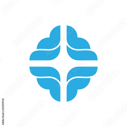 abstract letter f wings abstract square logo