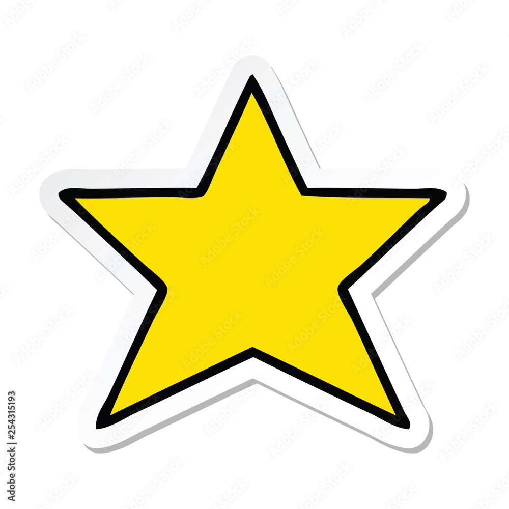 sticker of a cute cartoon gold star sticker of a cute cartoon gold star